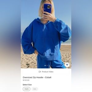 Daily Drills Oversized Zip Hoodie - Cobalt